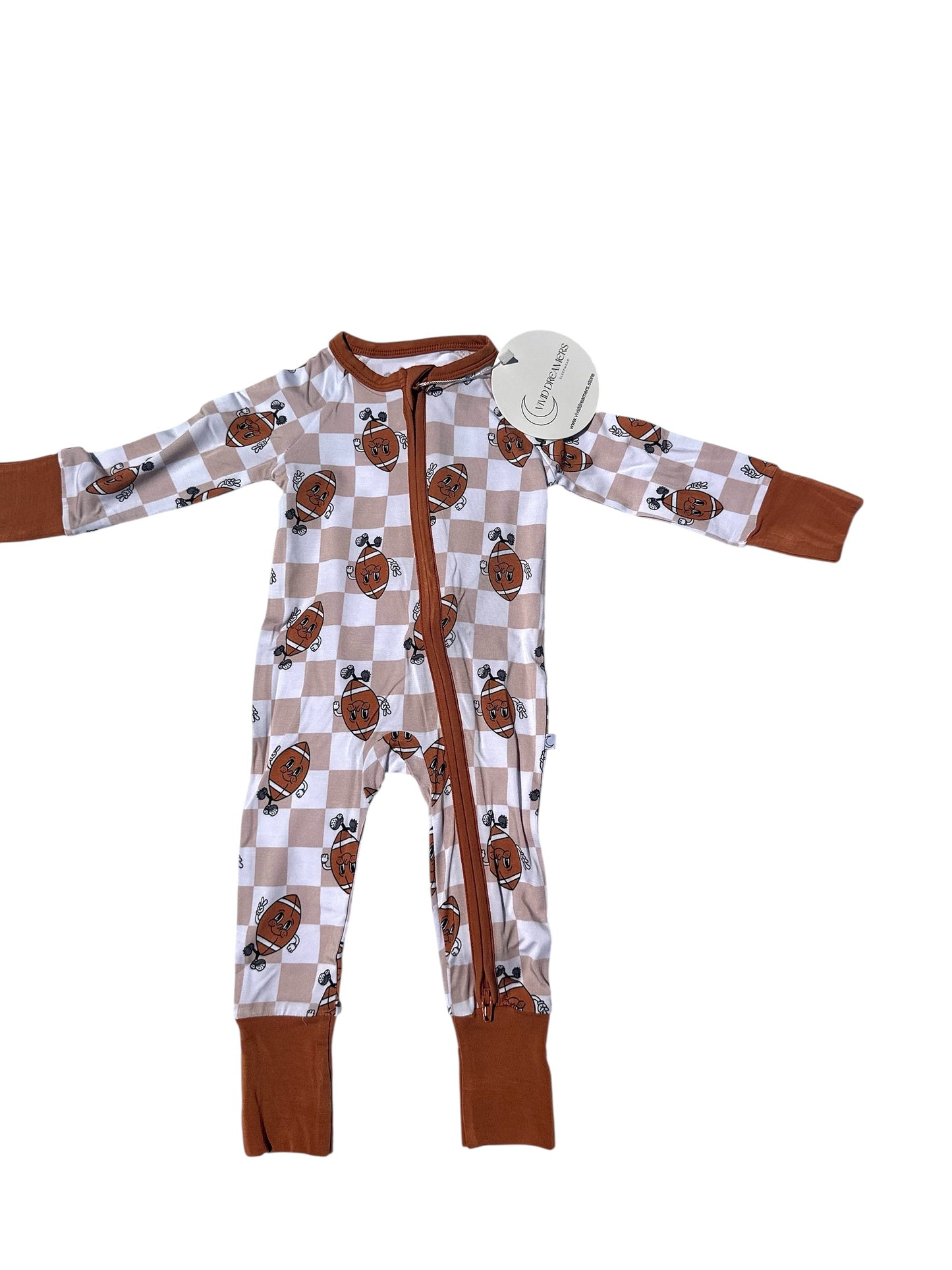 Football Double Zipper Pajamas