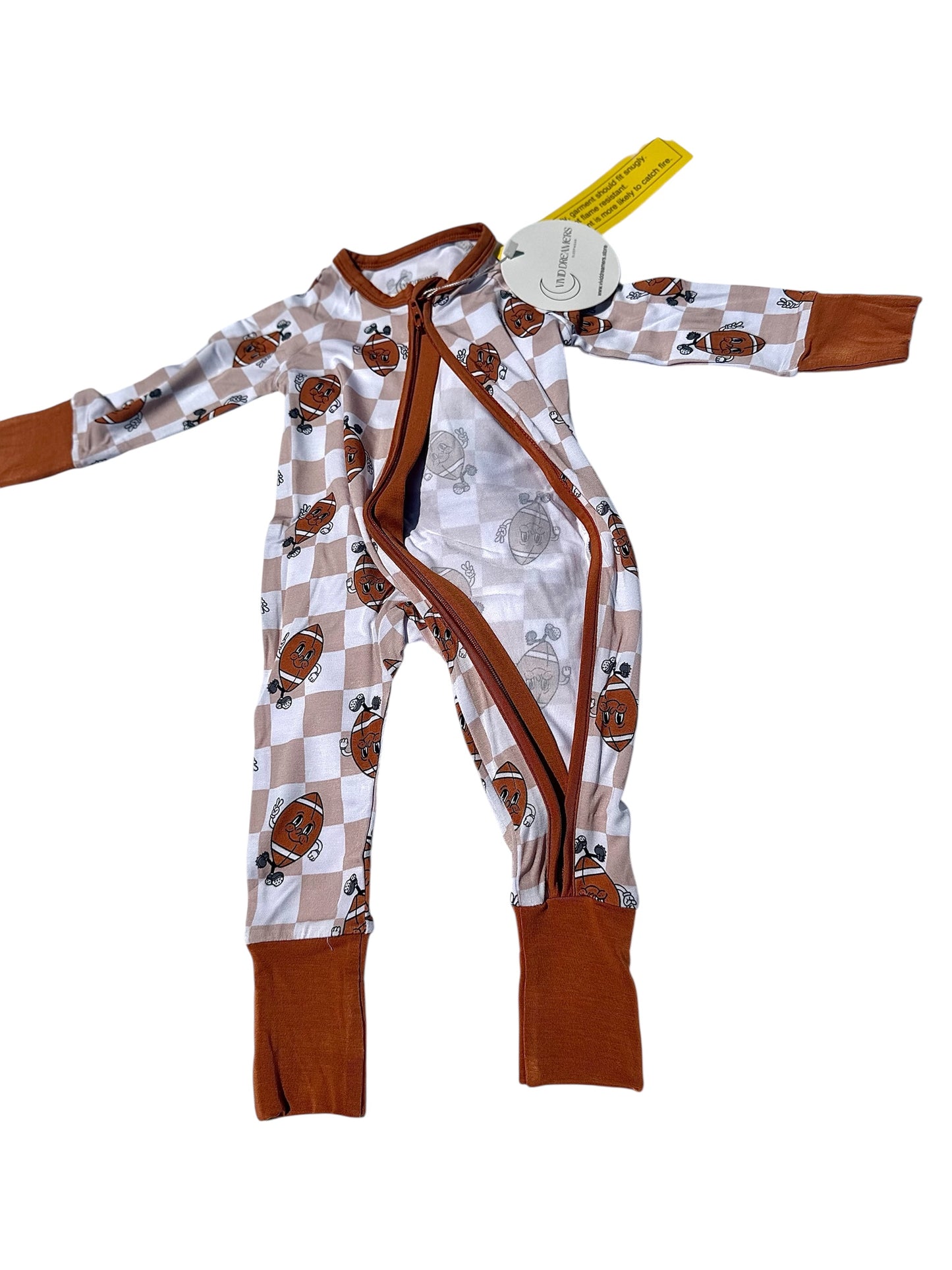 Football Double Zipper Pajamas